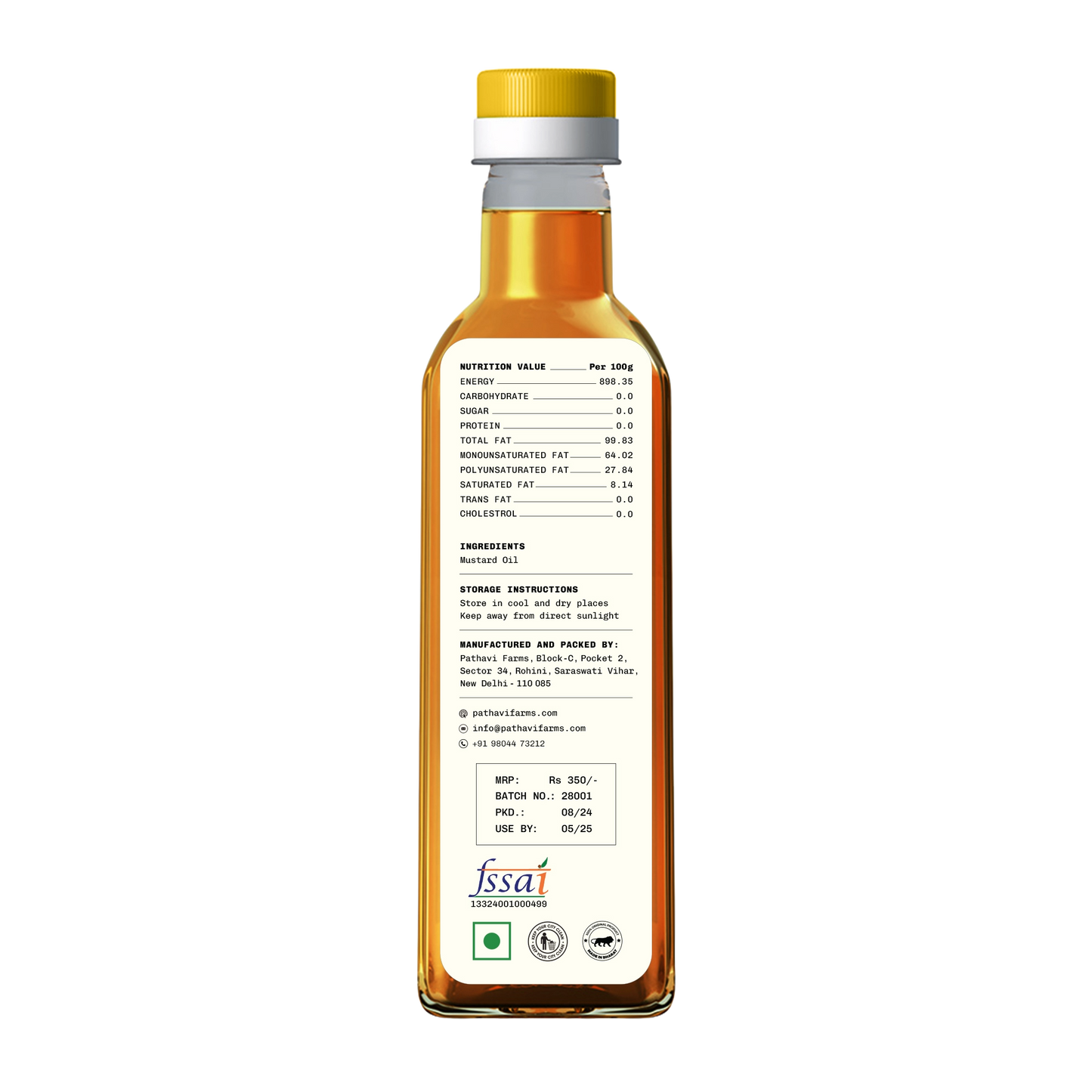Pathavi Farms Cold Pressed Black Mustard Oil
